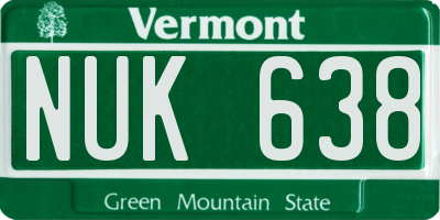 VT license plate NUK638