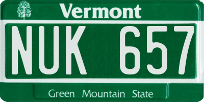 VT license plate NUK657