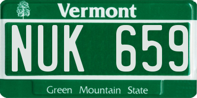 VT license plate NUK659