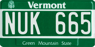 VT license plate NUK665