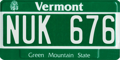 VT license plate NUK676