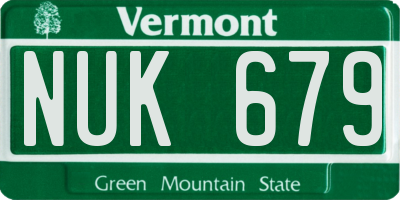 VT license plate NUK679
