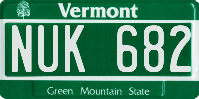 VT license plate NUK682