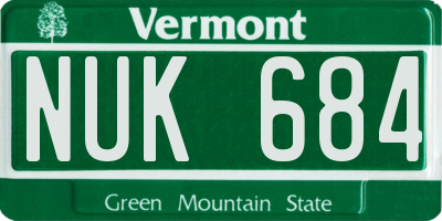 VT license plate NUK684
