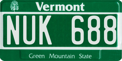 VT license plate NUK688