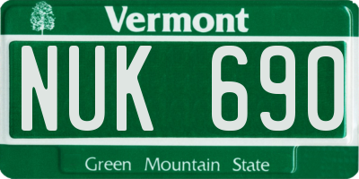 VT license plate NUK690