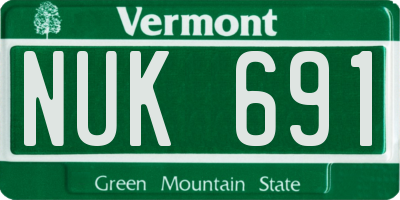 VT license plate NUK691