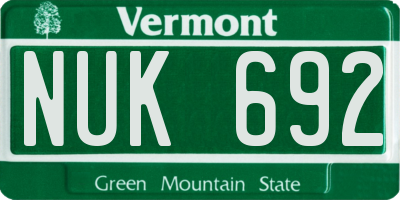 VT license plate NUK692