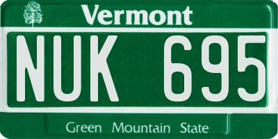VT license plate NUK695