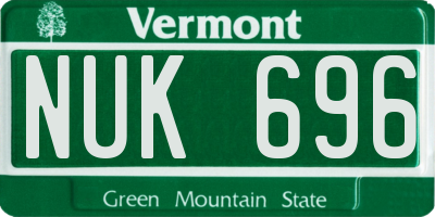VT license plate NUK696