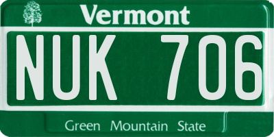 VT license plate NUK706