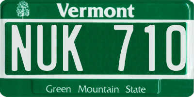 VT license plate NUK710
