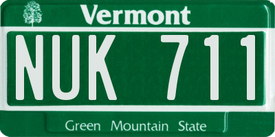 VT license plate NUK711