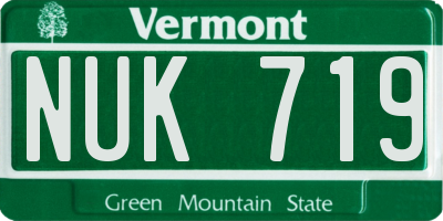 VT license plate NUK719