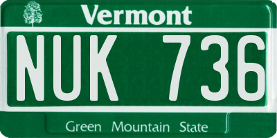 VT license plate NUK736
