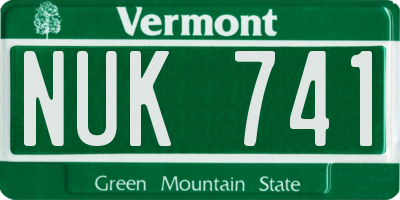 VT license plate NUK741