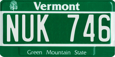 VT license plate NUK746
