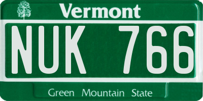 VT license plate NUK766