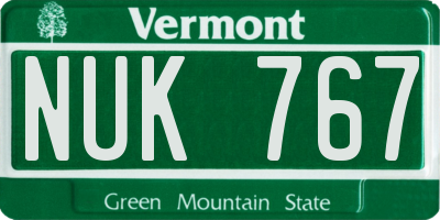 VT license plate NUK767