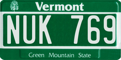 VT license plate NUK769