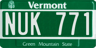 VT license plate NUK771