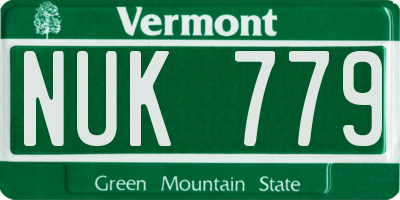 VT license plate NUK779