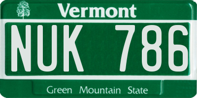VT license plate NUK786