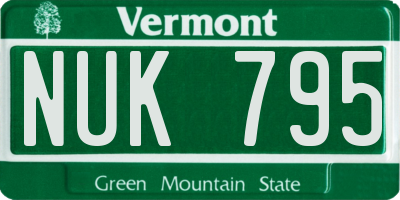 VT license plate NUK795