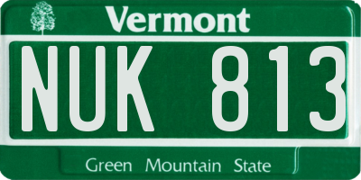 VT license plate NUK813