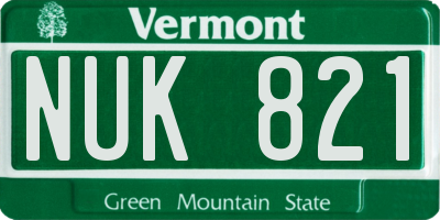 VT license plate NUK821