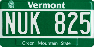 VT license plate NUK825