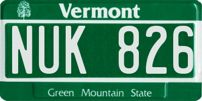 VT license plate NUK826