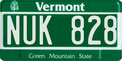 VT license plate NUK828