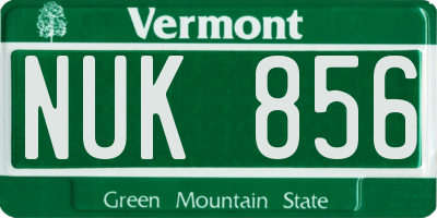 VT license plate NUK856