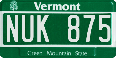 VT license plate NUK875