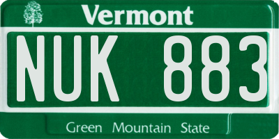 VT license plate NUK883