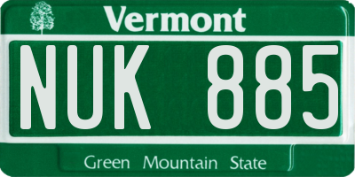 VT license plate NUK885