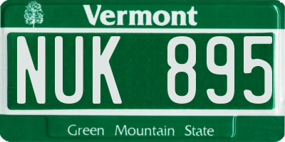 VT license plate NUK895