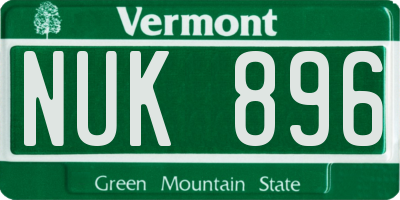 VT license plate NUK896