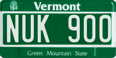 VT license plate NUK900