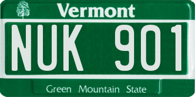 VT license plate NUK901