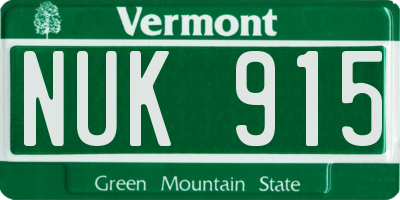 VT license plate NUK915