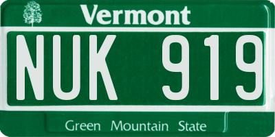 VT license plate NUK919