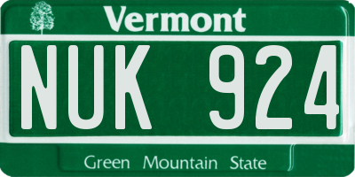 VT license plate NUK924