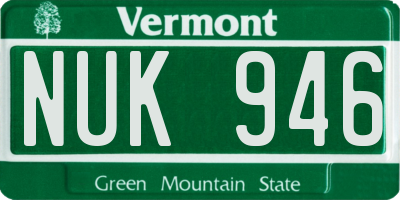VT license plate NUK946