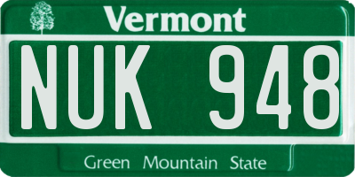 VT license plate NUK948