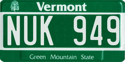 VT license plate NUK949