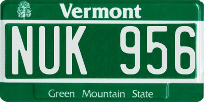 VT license plate NUK956