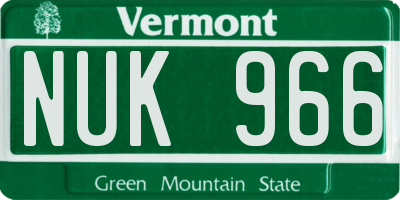 VT license plate NUK966