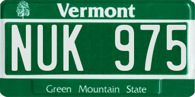 VT license plate NUK975